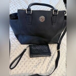 Black Dkny Tote Bag and Wallet Set